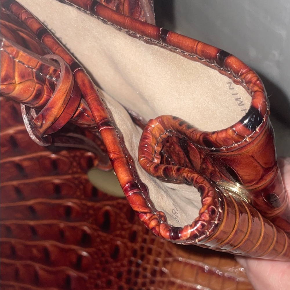 Brahmin Cognac Croc-Embossed Leather Tote - Picture 5 of 15